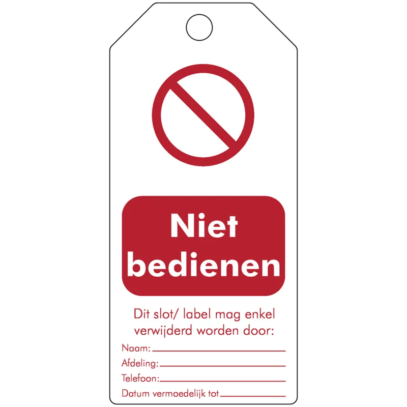 Alleen Vandaag Brady - Lockout Tagout Tags - Tagout herschrijfbare waarschuwingstags - 307668 - 307668 - 86307668