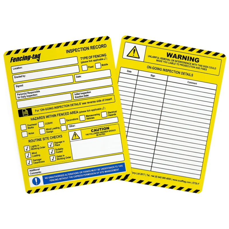 Scafftag Visual Tagging - ENT-ETSI-STD-F-50 Seizoensaanbieding