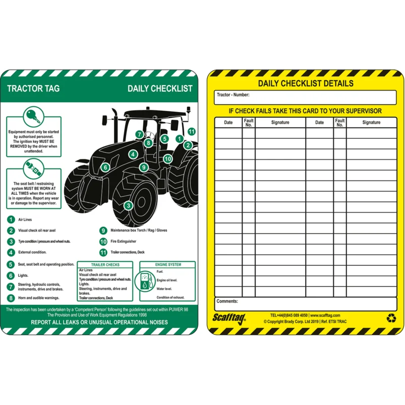 Scafftag Visual Tagging - ENT-GB-ETSI-STD-TRAC-10 Nieuw