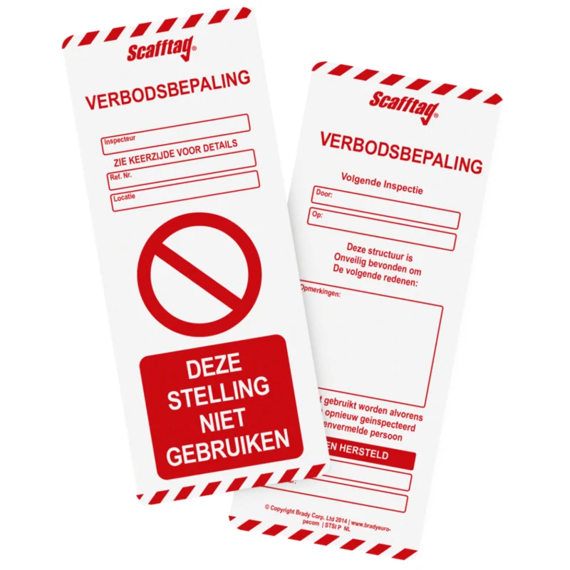 Scafftag Visual Tagging - SCAF-NL-STSI-638-PRO-10 Finale Uitverkoop