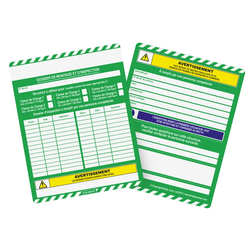 Tijdelijk Beschikbaar Scafftag Visual Tagging - SCAF-FR-STSI-369-ETS-10