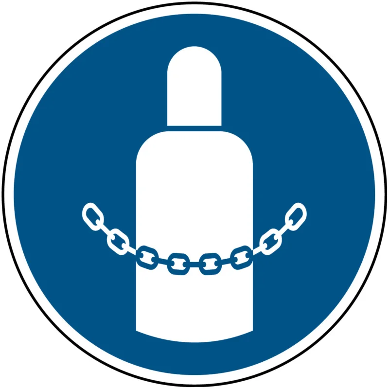 Brady - Gebodspictogram - Gasflessen vastmaken – ISO 7010 - M/M046/NT-SA-DIA100/1-B - 135635 - 86135635 Koop Online