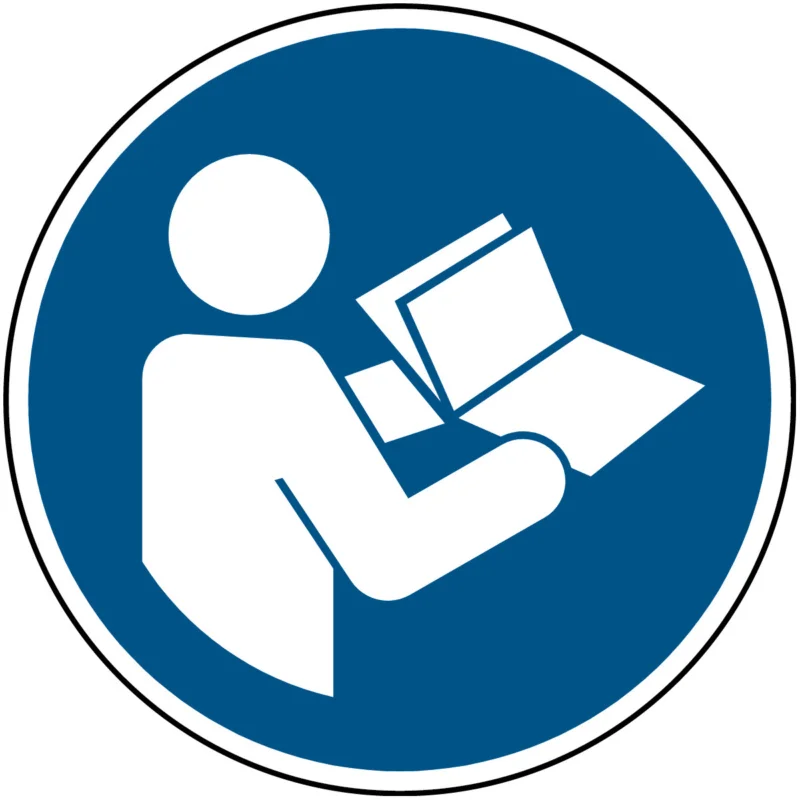 Brady - Gebodspictogram - Gebruiksaanwijzing in acht nemen – ISO 7010 - M/M002/NT-SA-DIA 30/15-B - 138994 - 86138994 Premium