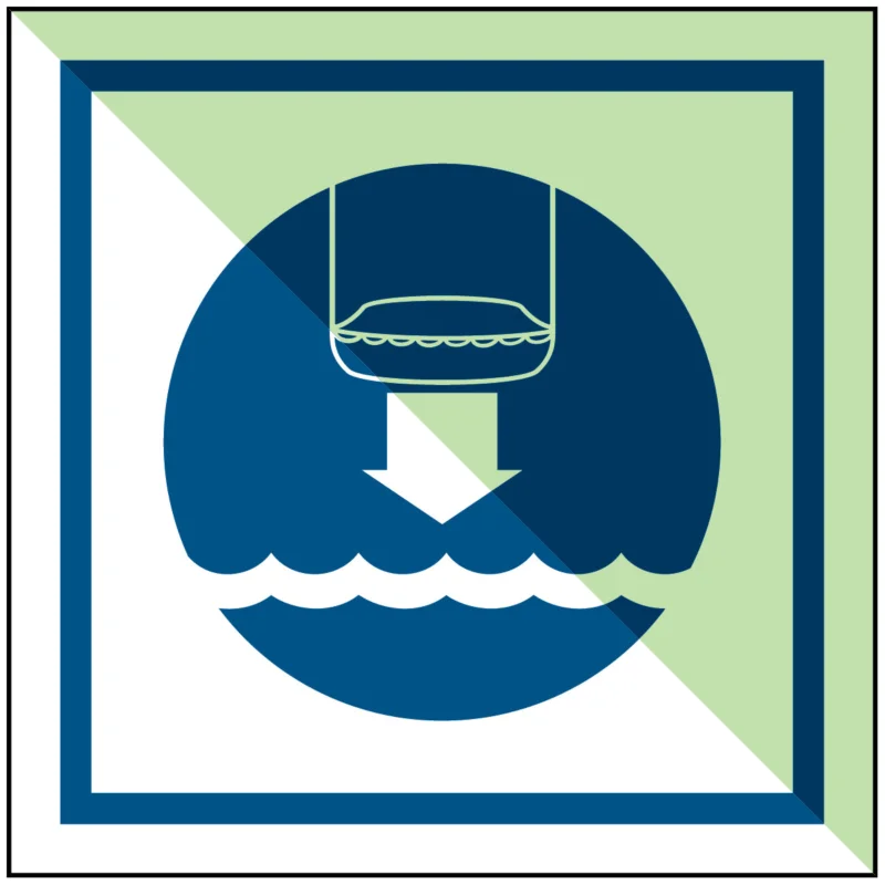 Brady - Gebodspictogram - Reddingsboot te water laten – IMO - M/IMO204-SA-PHOLUMC-150x150/1-B - 195101 - 86195101 Beste Prijs