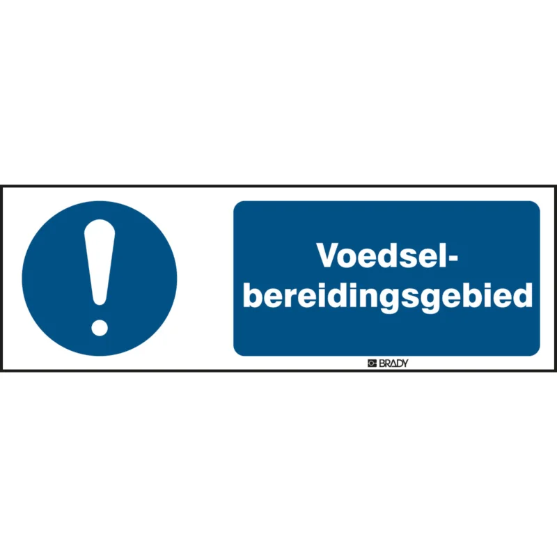Brady - Gebodspictogram - ISO Veiligheidspictogram - Voedselbereidingsgebied - M/M001/NL351/TM-450X150-1 - 198814 - 86198814 Nieuw