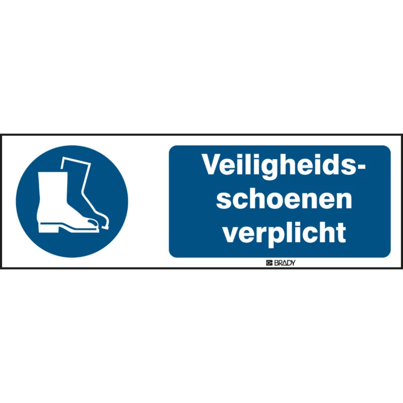 Brady - Gebodspictogram - ISO Veiligheidspictogram - Veiligheidsschoenen verplicht - M/M008/NL242/TM-450X150-1 - 198922 - 86198922 Exclusieve Aanbieding