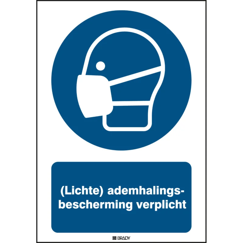 Beperkt Aanbod Brady - Gebodspictogram - ISO Veiligheidspictogram - Ademhalingsbescherming verplicht - M/M016/NL49/TM-210X297-1 - 199113 - 86199113