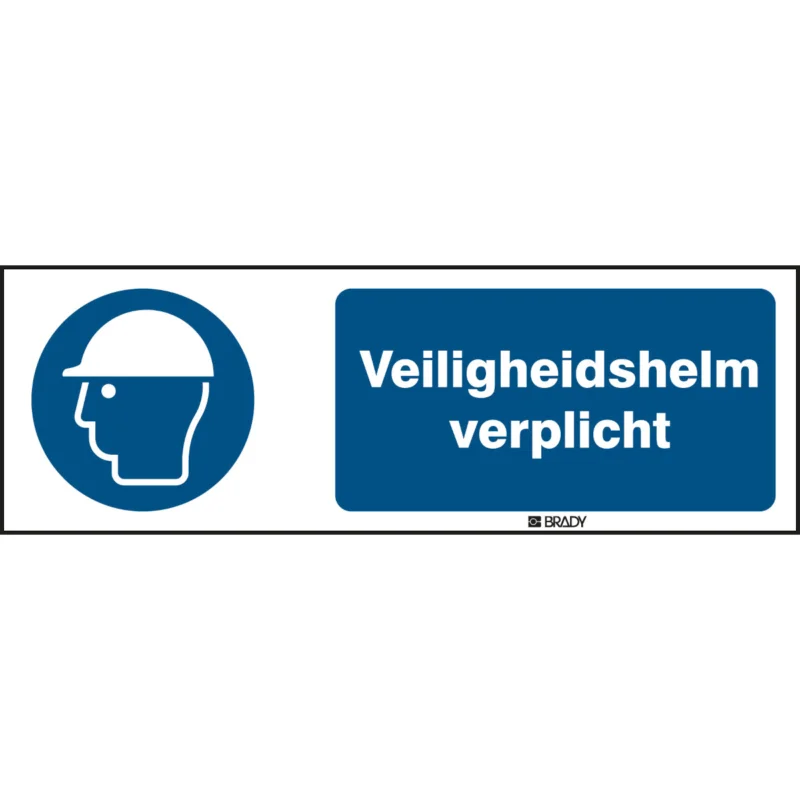 Brady - Gebodspictogram - ISO Veiligheidspictogram - Veiligheidshelm verplicht - M/M014/NL280/TWM-150X50-1 - 199626 - 86199626 Bestseller