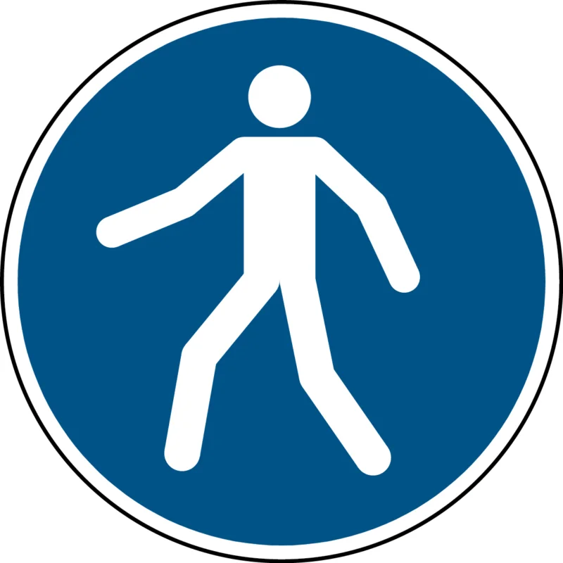 Alleen Vandaag Brady - Gebodspictogram - ISO Veiligheidspictogram - Verplichte doorgang voetgangers - M/M024/NT/TWM-DIA100-1 - 199713 - 86199713
