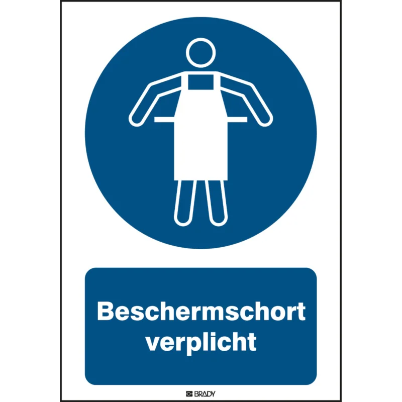 Brady - Gebodspictogram - ISO Veiligheidspictogram - Beschermschort verplicht - M/M026/NL289/TWM-297X420-1 - 199766 - 86199766 Premium