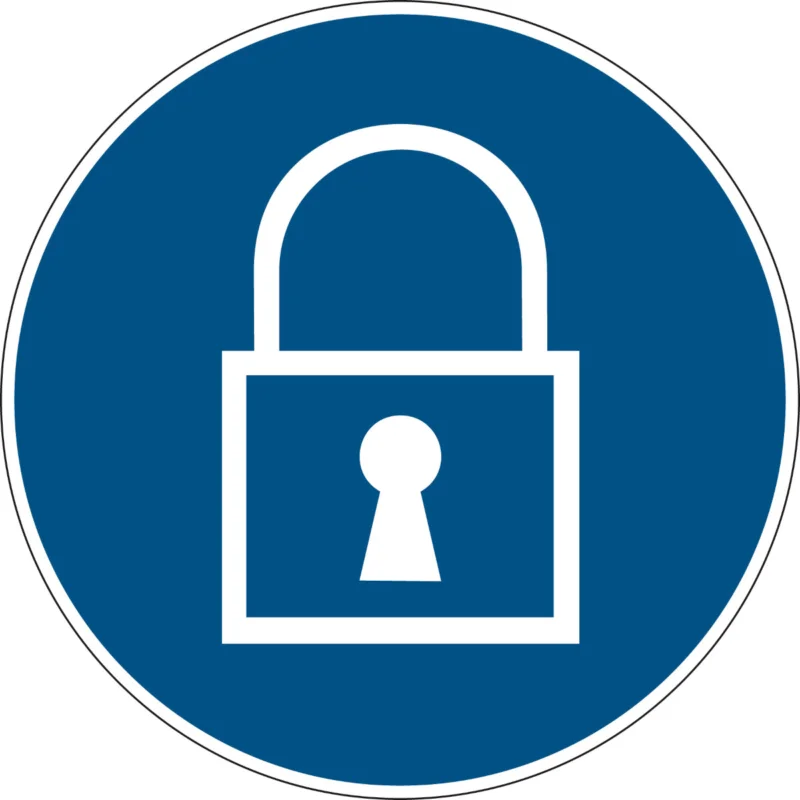 Brady - Gebodspictogram - Gebodspictogram - Gebruik van hangslot verplicht - PIC 615-DIA 100-B7541 - 222717 - 86222717 Gecertificeerd