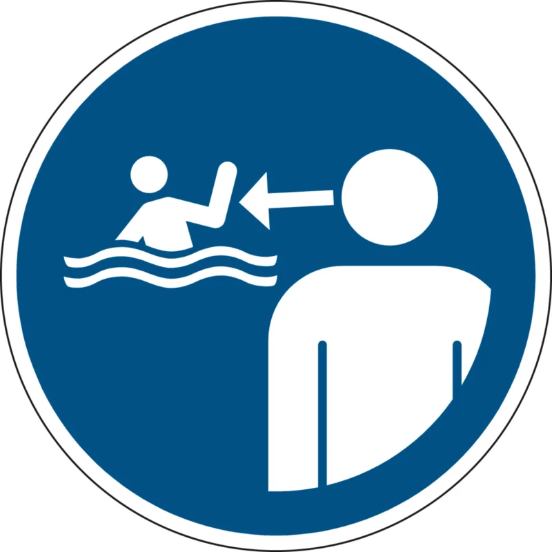 Brady - Gebodspictogram - ISO-veiligheidspictogram – Houd kinderen in en rond het water altijd onder toezicht - M/M054/NT/PE-DIA200-1 - 238860 - 86238860 Snelle Levering