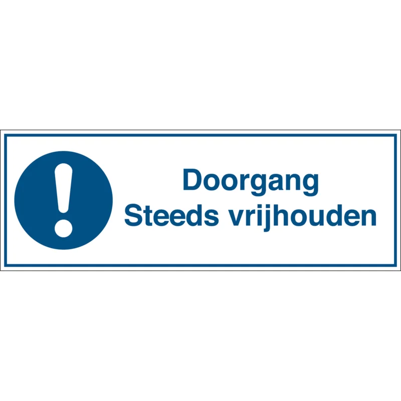 Brady - Gebodspictogram - Gebodspictogram - Doorgang steeds vrijhouden - Doorgang Steeds vrijdhouden - STN 670-297X105-B7541 - 251262 - 86251262 Seizoensaanbieding
