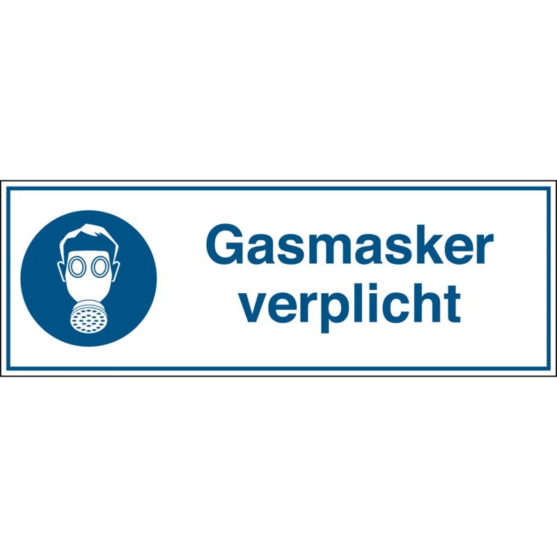 Brady - Gebodspictogram - Gebodspictogram - Gasmasker verplicht - Gasmasker verplicht - STN 665-297X105-B7541 - 251425 - 86251425 Superprijs