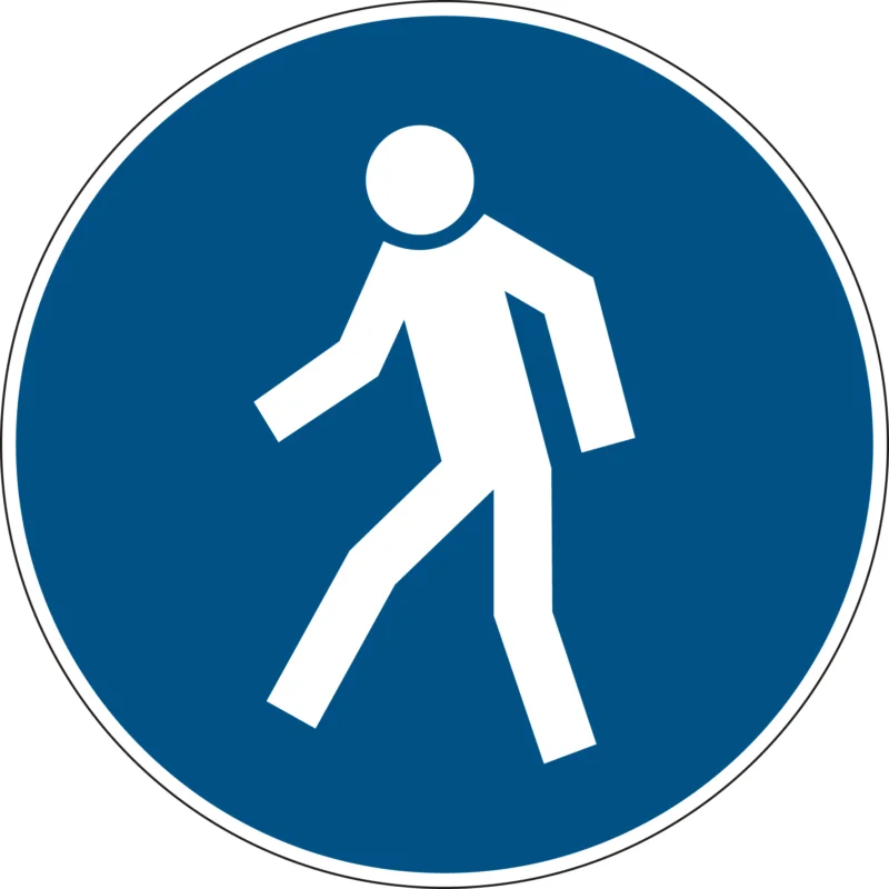 Beperkte Voorraad Brady - Gebodspictogram - Gebodspictogram - Verplichte oversteekplaats - PIC 256-DIA 200-B7527 - 252115 - 86252115