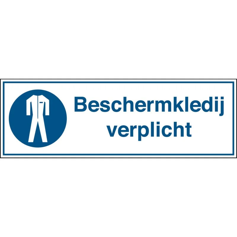 Populair Brady - Gebodspictogram - Gebodspictogram - Beschermkledij verplicht - Beschermkledij verplicht - STN 673-450X150-B7527 - 255274 - 86255274