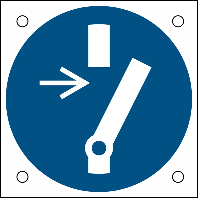 Voordeelprijs Brady - Gebodspictogram - ISO-veiligheidspictogram – Vrijschakelen voor onderhoud of herstelling - M/M021/NT/ALU05-50X50-1 - 302690 - 86302690