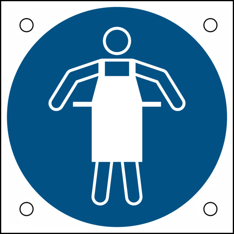 Brady - Gebodspictogram - ISO-veiligheidspictogram – Beschermschort verplicht - M/M026/NT/ALU05-50X50-1 - 302691 - 86302691 Betrouwbaar