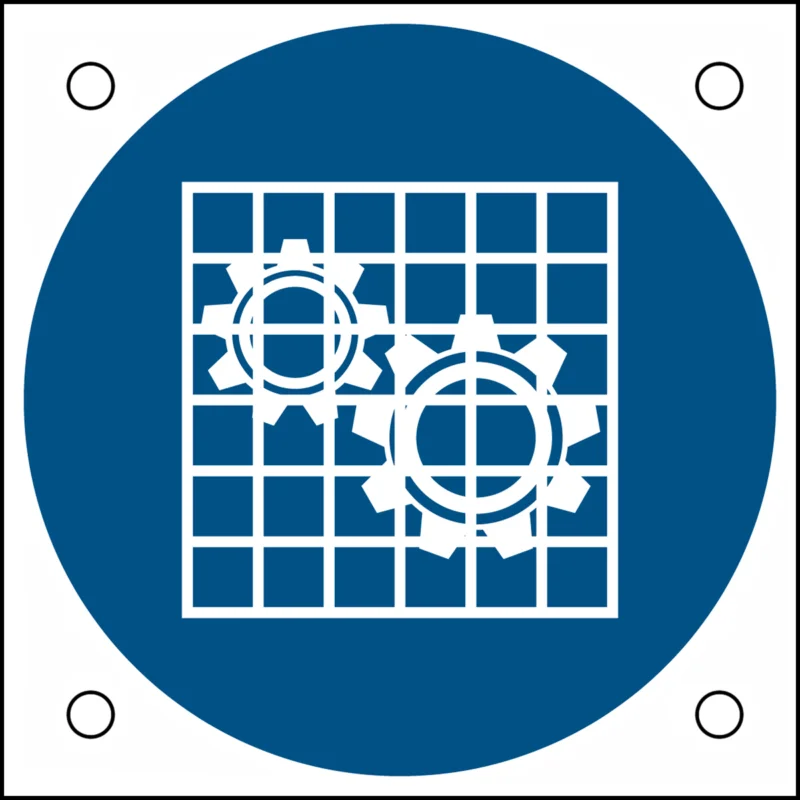 Beste Prijs Brady - Gebodspictogram - ISO-veiligheidspictogram – Bescherming controleren - M/M027/NT/ALU05-50X50-1 - 302692 - 86302692
