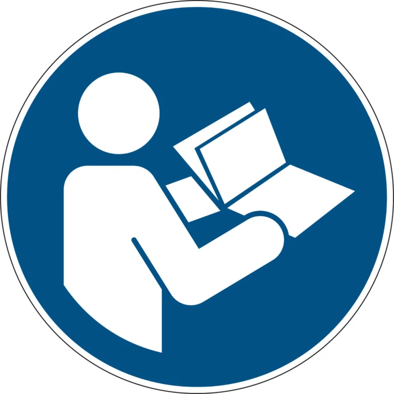 Brady - Gebodspictogram - Gebodspictogram - Instructies lezen verplicht - PIC 1209-DIA 200-B7527 - 803687 - 86803687 Koop Online
