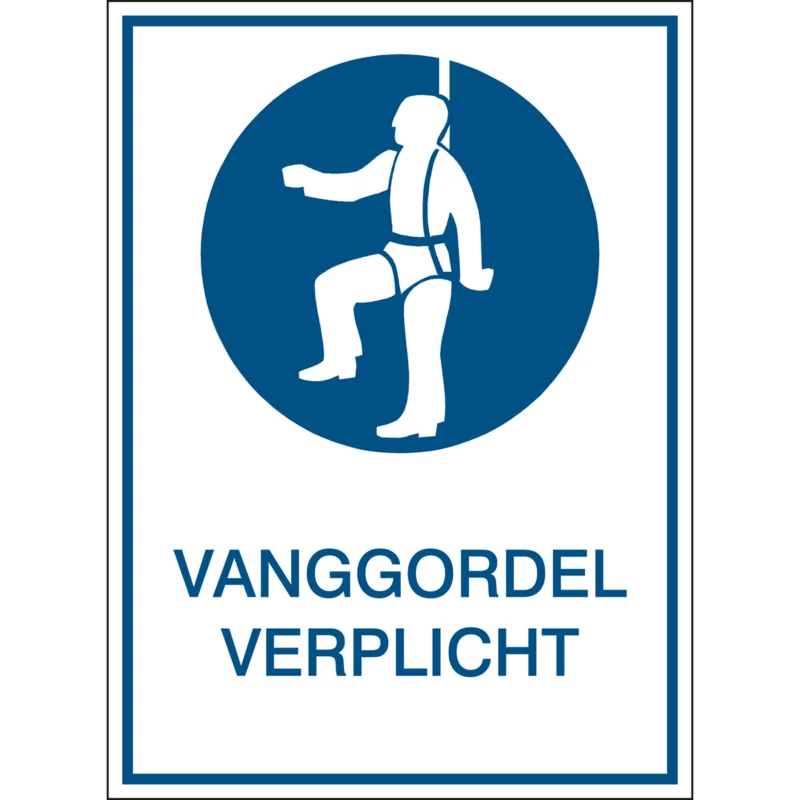 Brady - Gebodspictogram - A3 Sign - Vanggordel verplicht - PIC 273-N-A3-B7527 - 808367 - 86808367 Speciale Aanbieding