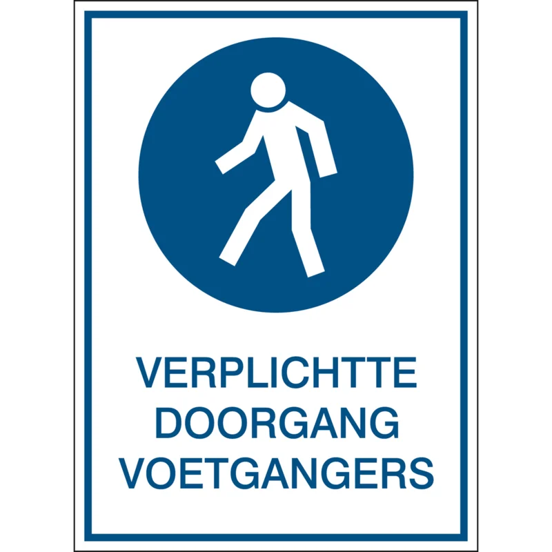 Brady - Gebodspictogram - A4 Sign - Verplichte doorgang voetgangers - PIC 256-N-A4-B7527 - 808420 - 86808420 Seizoensaanbieding
