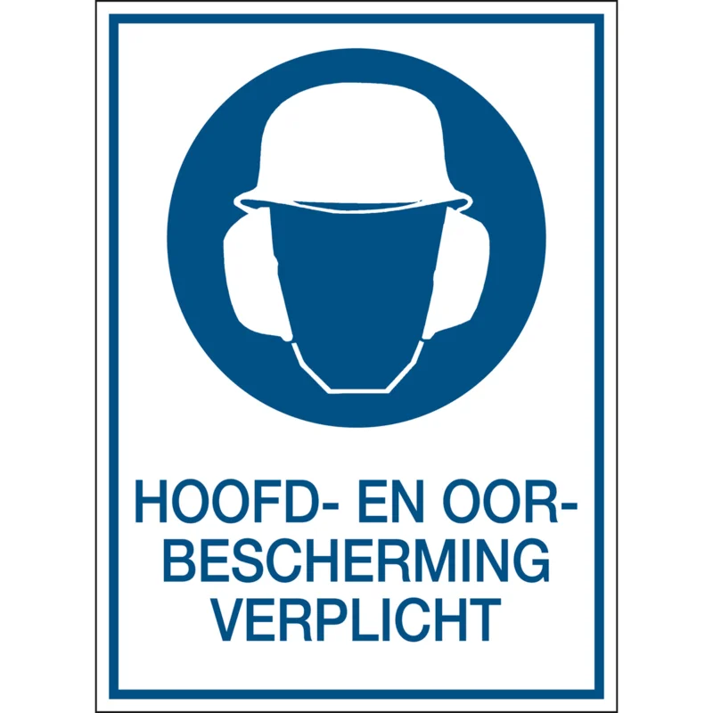 Brady - Gebodspictogram - A5 Sign - Hoofd- en oorbescherming verplicht - PIC 262-N-A5-B7527 - 808474 - 86808474 Snelle Levering