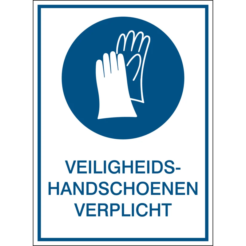 Brady - Gebodspictogram - A4 Sign - Veiligheidshandschoenen verplicht - PIC 255-N-A4-B7541 - 808939 - 86808939 Snelle Levering