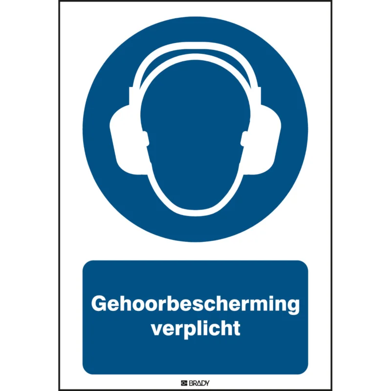 Brady - Gebodspictogram - ISO 7010 Pictogrammen - Gehoorbescherming verplicht - STNL M003-210x297-PP-CRD/1 - 818313 - 86818313 Laatste Kans