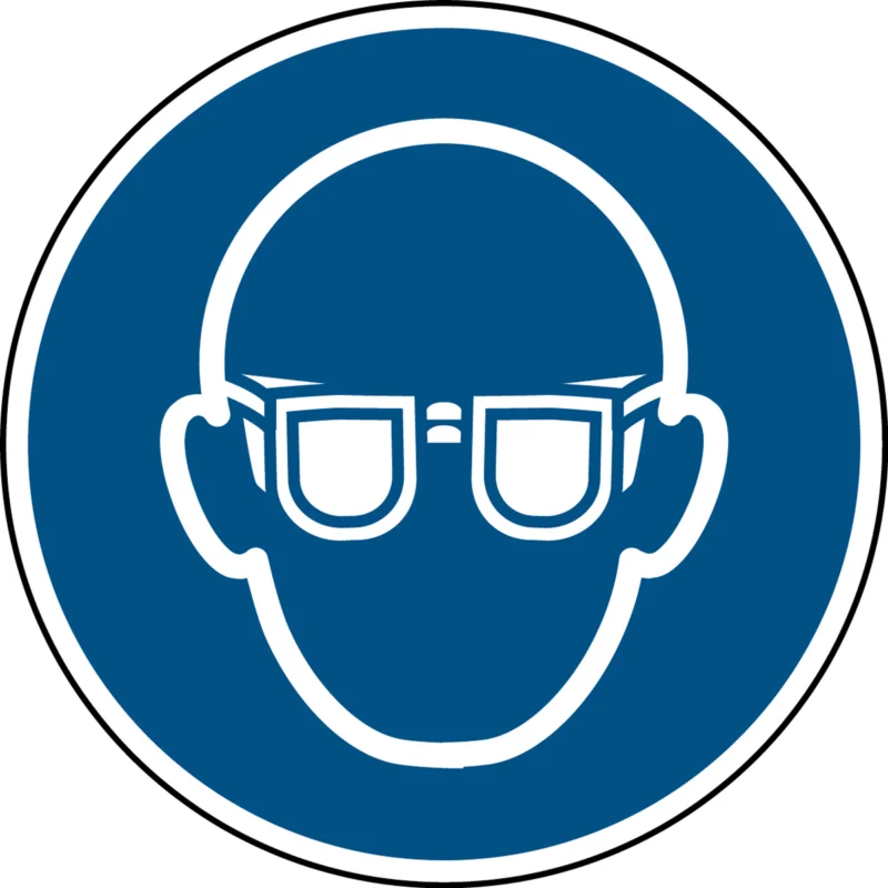 Beperkte Voorraad Brady - Gebodspictogram - ISO Veiligheidspictogram - Oogbescherming verplicht - PIC M004-Dia 315-AL-CRD/1 - 818430 - 86818430