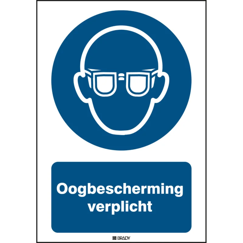 Brady - Gebodspictogram - ISO 7010 Pictogrammen - Oogbescherming verplicht - STNL M004-210x297-PP-CRD/1 - 818462 - 86818462 Premium