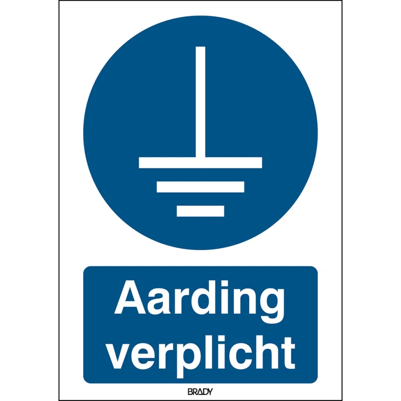 Brady - Gebodspictogram - ISO 7010 Pictogrammen - Aarding verplicht - STNL M005-210x297-PE-CRD/1 - 818603 - 86818603 Actieprijs