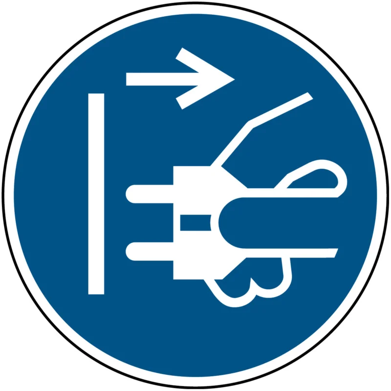 Brady - Gebodspictogram - ISO Veiligheidspictogram - Voor het openen stekker uit stopcontact trekken - PIC M006-Dia 015-PE-SHEET/1 - 818712 - 86818712 Bestel Nu