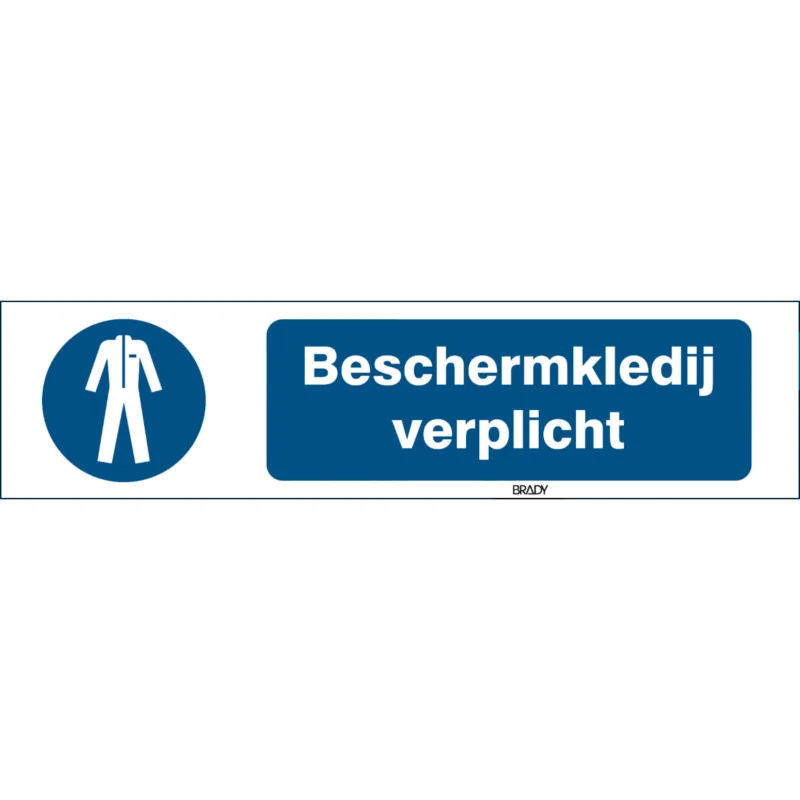 Brady - Gebodspictogram - ISO 7010 Pictogrammen - Beschermkledij verplicht - STNL M010-297X74-PE-CRD/1 - 819351 - 86819351 Favoriet
