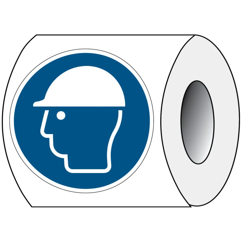 Premium Brady - Gebodspictogram - ISO Veiligheidspictogram - Veiligheidshelm verplicht - PIC M014-Dia 025-PE-ROLL/1 - 819905 - 86819905