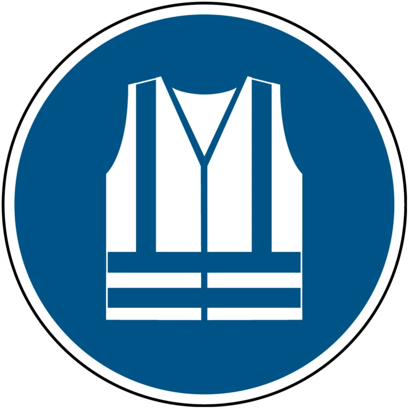 Brady - Gebodspictogram - ISO Veiligheidspictogram - Veiligheidsjas met verhoogde zichtbaarheid verplicht - PIC M015-Dia 100-PP-CRD/1 - 820063 - 86820063 Speciale Aanbieding
