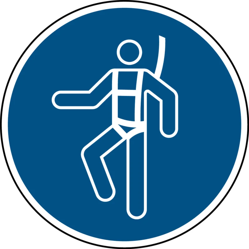 Beperkt Aanbod Brady - Gebodspictogram - ISO Veiligheidspictogram - Individueel veiligheidsharnas verplicht - PIC M018-Dia 025-PE-SHEET/7 - 820502 - 86820502