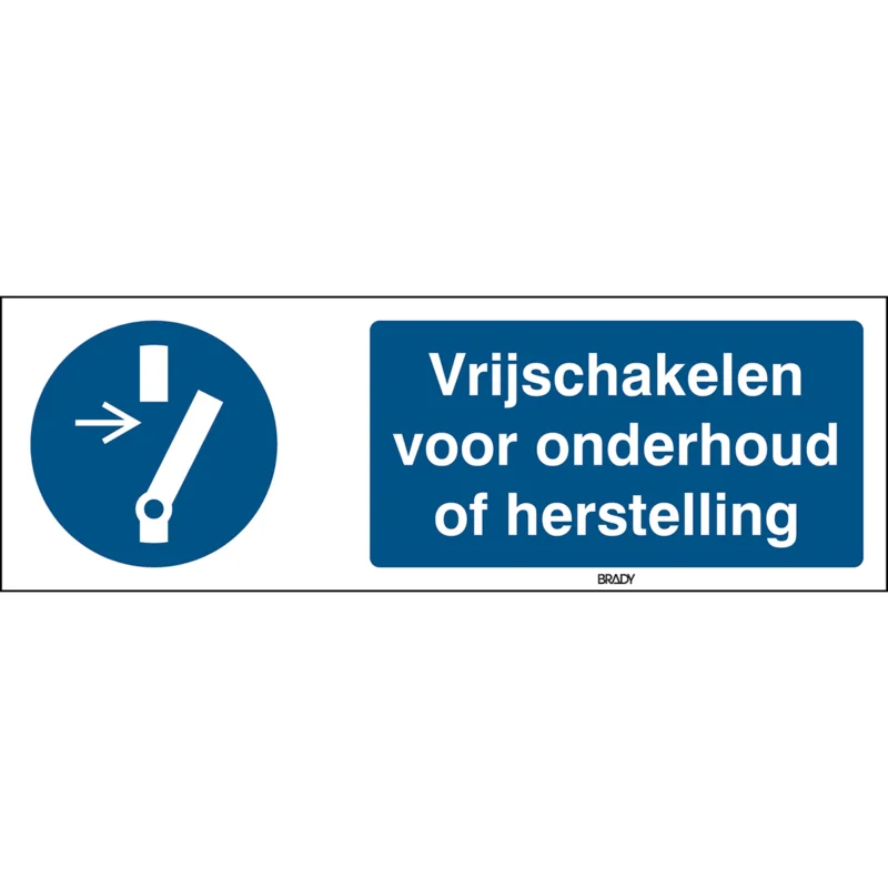 Brady - Gebodspictogram - ISO 7010 Pictogrammen - Vrijschakelen voor onderhoud of herstelling - STNL M021-150x50-PE-CRD/1 - 820989 - 86820989 Must-Have
