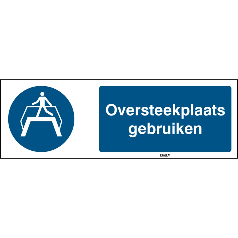 Brady - Gebodspictogram - ISO 7010 Pictogrammen - Oversteekplaats gebruiken - STNL M023-450x150-AL-CRD/1 - 821305 - 86821305 Direct Verzonden