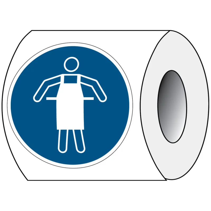 Brady - Gebodspictogram - ISO Veiligheidspictogram - Beschermschort verplicht - PIC M026-Dia 050-PE-ROLL/1 - 821695 - 86821695 Laatste Kans