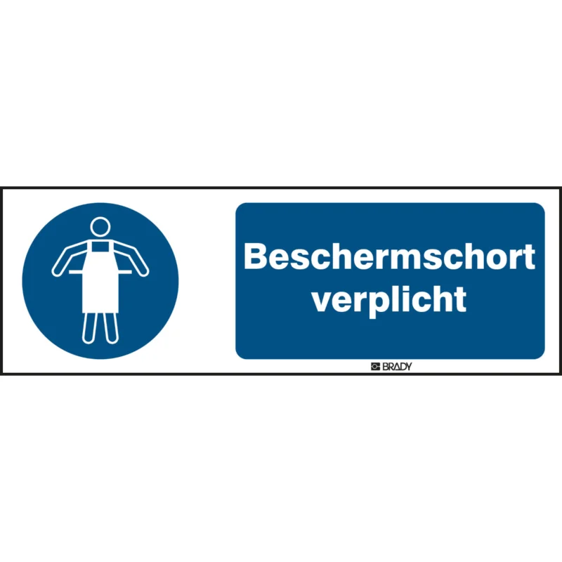 Brady - Gebodspictogram - ISO 7010 Pictogrammen - Beschermschort verplicht - STNL M026-150x50-PE-CRD/1 - 821734 - 86821734 Aanbieding