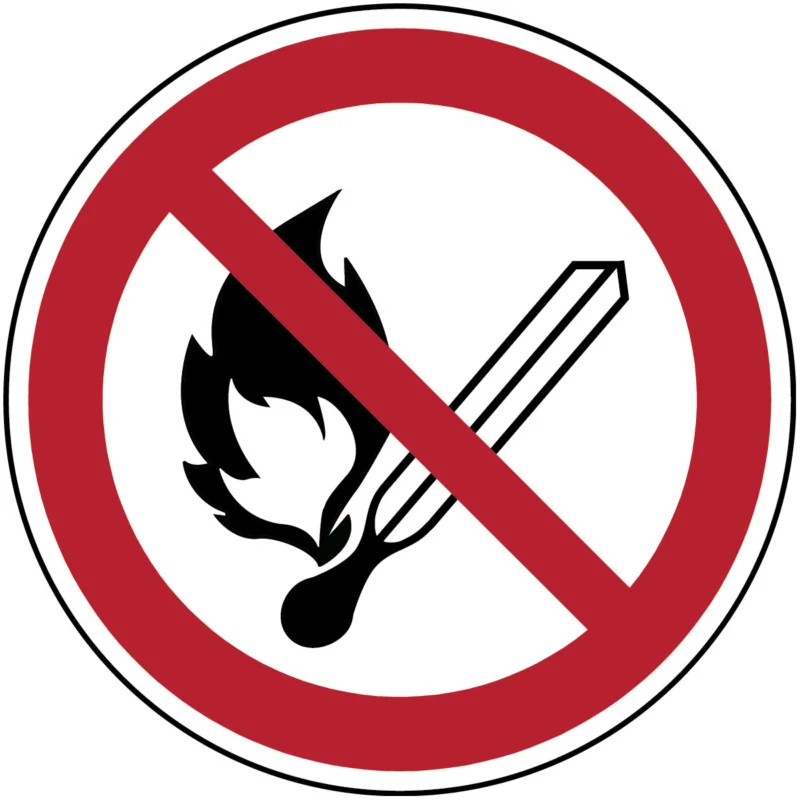 Beperkte Voorraad Brady - Verbodspictogram - ISO Veiligheidspictogram - Vuur, open vlam en roken verboden - P/P003/NT/TWM-DIA100-1 - 233800 - 86233800