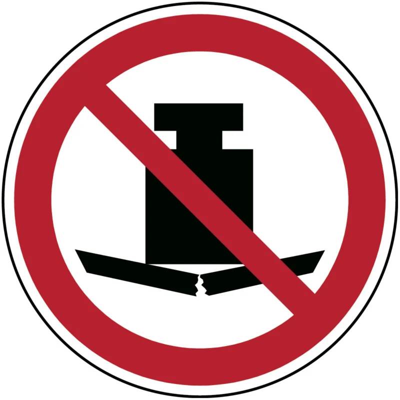 Alleen Vandaag Brady - Verbodspictogram - ISO Veiligheidspictogram - Geen zware last plaatsen - P/P012/NT/TWM-DIA100-1 - 233962 - 86233962