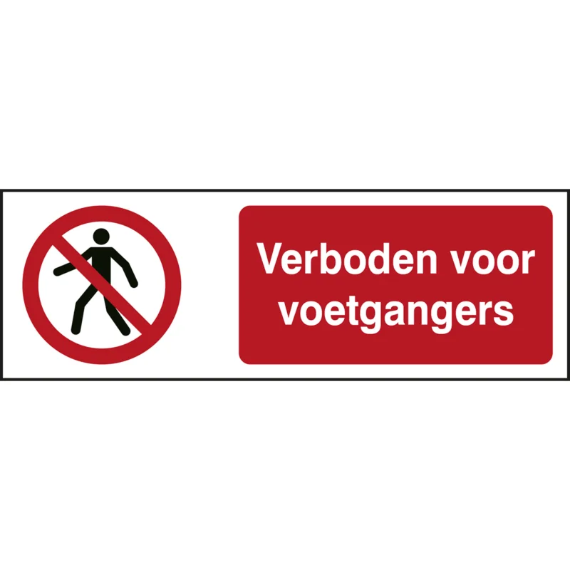 Bestseller Brady - Verbodspictogram - ISO Veiligheidspictogram - Verboden voor voetgangers - P/P004/NL236/TW-450X150-1 - 234784 - 86234784