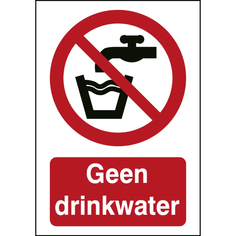 Bestel Nu Brady - Verbodspictogram - ISO Veiligheidspictogram - Geen Drinkwater - P/P005/NL159/TW-297X420-1 - 234814 - 86234814
