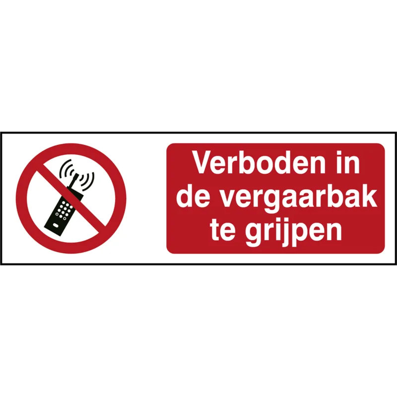 Alleen Vandaag Brady - Verbodspictogram - ISO Veiligheidspictogram - Verboden in vergaarbak te grijpen - P/P015/NL296/TW-150X50-1 - 234987 - 86234987
