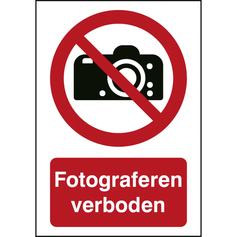 Beste Prijs Brady - Verbodspictogram - ISO Veiligheidspictogram - Fotograferen verboden - P/P029/NL309/TW-297X420-1 - 235378 - 86235378