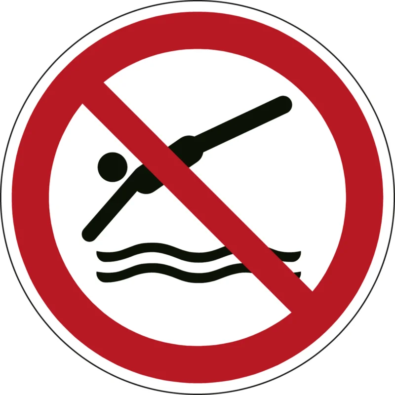 Beperkte Voorraad Brady - Verbodspictogram - ISO Veiligheidspictogram - Verboden te duiken - P/P052/NT/PE-DIA150-1 - 239387 - 86239387