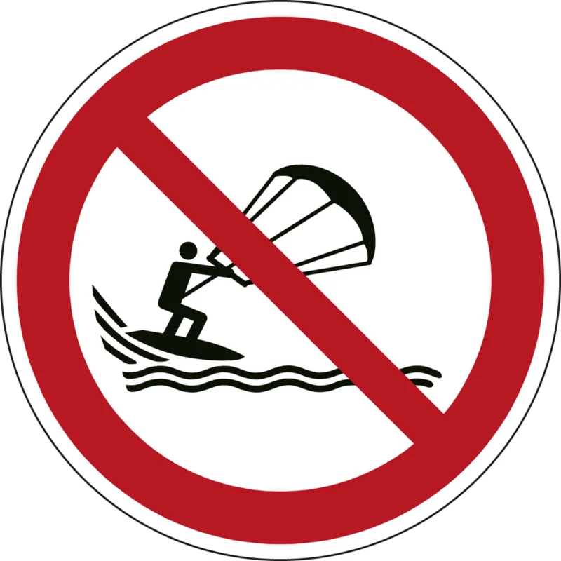 Beperkt Aanbod Brady - Verbodspictogram - ISO Veiligheidspictogram - Verboden te kitesurfen - P/P065/NT/PE-DIA50-2 - 241462 - 86241462