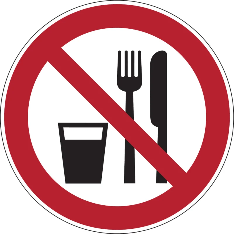 Rechtstreeks Van De Fabrikant Brady - Verbodspictogram - Verbodspictogram - Eten en drinken verboden - PIC 224-DIA 100-B7525 - 241923 - 86241923